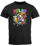 MoonWorks Print-Shirt Herren T-Shirt Fasching Karneval Clown Alaaf Helau Verkleidung Gelb/Schwarz/Orange/Grau/Blau/Mischfarben/Creme