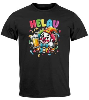 MoonWorks Print-Shirt Herren T-Shirt Fasching Karneval Clown Alaaf Helau Verkleidung
