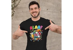 MoonWorks Print-Shirt Herren T-Shirt Fasching Karneval Clown Alaaf Helau Verkleidung Schwarz/Dunkelrot/Braun/Hellblau/Mischfarben