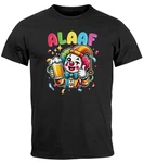 MoonWorks Print-Shirt Herren T-Shirt Fasching Karneval Clown Alaaf Helau Verkleidung Schwarz/Dunkelrot/Braun/Hellblau/Mischfarben