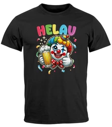 MoonWorks Print-Shirt Herren T-Shirt Fasching Karneval Clown Alaaf Helau Verkleidung Orange/Grün/Blau/Grau/Schwarz/Gelb/Creme/Mischfarben