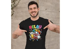 MoonWorks Print-Shirt Herren T-Shirt Fasching Karneval Clown Alaaf Helau Verkleidung Orange/Grün/Blau/Grau/Schwarz/Gelb/Creme/Mischfarben