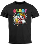 MoonWorks Print-Shirt Herren T-Shirt Fasching Karneval Clown Alaaf Helau Verkleidung Dunkelrot/Schwarz/Weiß/Blau/Rot