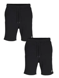 Jack & Jones Shorts JPSTGORDON JJBRAD SWEAT SHORTS  Schwarz/Dunkelgrau