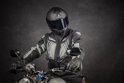 Berik Motorradjacke Nardo Evo Dunkelgrau/Grau/Weiß/Silber/Schwarz