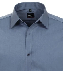 VENTI Hemd unifarben Blau/Dunkelblau/Grau