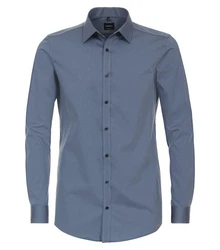 VENTI Hemd unifarben Blau/Dunkelblau/Grau