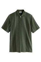 Next Poloshirt mit vertikalen Streifen Dunkelgrün/Grün