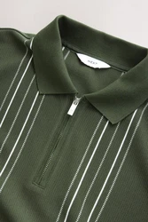 Next Poloshirt mit vertikalen Streifen Dunkelgrün/Grün