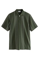 Next Poloshirt mit vertikalen Streifen Dunkelgrün/Grün