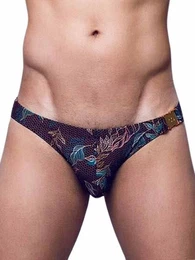 Badehose Print Swim Thong VB80 BLK Label L