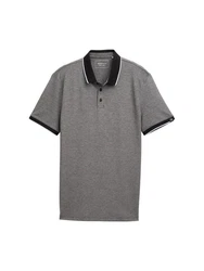 TOM TAILOR Denim Piqu Poloshirt Hellgrau/Grau/Dunkelgrau