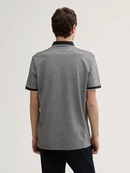 TOM TAILOR Denim Piqu Poloshirt Hellgrau/Grau/Dunkelgrau