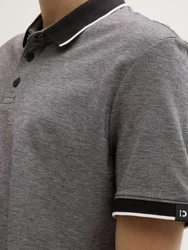 TOM TAILOR Denim Piqu Poloshirt Hellgrau/Grau/Dunkelgrau