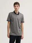 TOM TAILOR Denim Piqu Poloshirt Hellgrau/Grau/Dunkelgrau