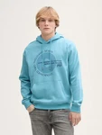 TOM TAILOR Denim Sweatshirt Hoodie mit Print Blau/Türkis/Hellblau