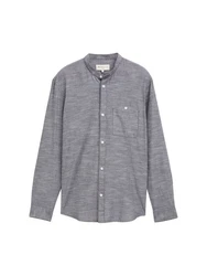 TOM TAILOR Denim Langarmhemd Fitted Hemd Grau/Hellgrau