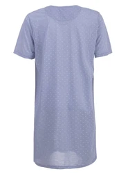 Lucky Nachthemd Kurzarm Blau/Lila/Hellblau/Fliederfarben