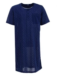 Lucky Nachthemd Kurzarm Dunkelblau/Blau