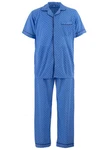 Lucky Schlafanzug Pyjama Set Kurzarm Blau/Hellblau