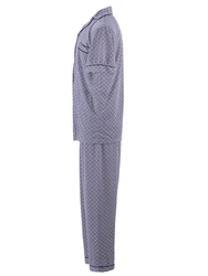 Lucky Schlafanzug Pyjama Set Kurzarm Grau/Fliederfarben/Lila/Dunkelblau