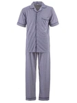 Lucky Schlafanzug Pyjama Set Kurzarm Grau/Fliederfarben/Lila/Dunkelblau