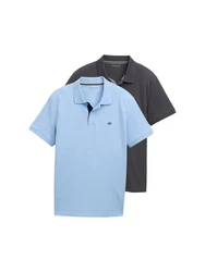 TOM TAILOR Poloshirt Grau/Hellblau/Blau/Dunkelblau