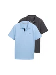 TOM TAILOR Poloshirt Grau/Hellblau/Blau/Dunkelblau