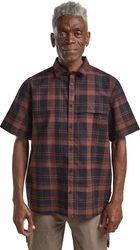 Jack Wolfskin Kurzarmhemd Great Plains Shirt Rot/Orange/Braun