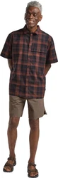 Jack Wolfskin Kurzarmhemd Great Plains Shirt Rot/Orange/Braun