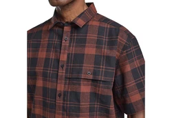 Jack Wolfskin Kurzarmhemd Great Plains Shirt Rot/Orange/Braun