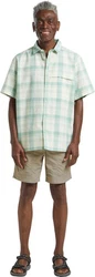 Jack Wolfskin Kurzarmhemd Great Plains Shirt Türkis/Beige/Grün/Hellblau