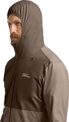 Jack Wolfskin Kapuzenfleecejacke PRELIGHT TRAIL HOODY Grau/Khaki/Braun