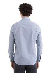 Marc O'Polo Langarmhemd Blau/Hellblau/Dunkelblau