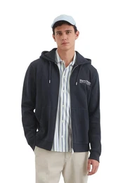 Sweatjacke mit seitlichen Rippeinstzen