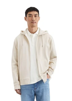 Marc O'Polo Sweatjacke mit Rippeinsätzen Beige/Khaki/Weiß/Hellblau/Creme