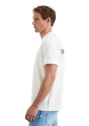 Marc O'Polo T-Shirt mit Logostickerei Creme/Weiß