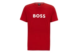 BOSS T-Shirt RN mit Markenprint Rot/Rosa/Gold/Braun