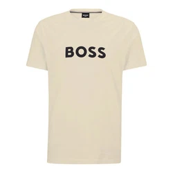 BOSS T-Shirt RN mit Markenprint Beige/Gold/Rosa/Khaki/Braun