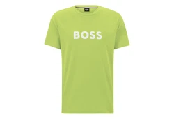 BOSS T-Shirt RN mit Markenprint Grün/Gelb/Neonfarben