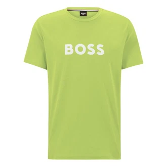 BOSS T-Shirt RN mit Markenprint Grün/Gelb/Neonfarben