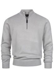 Indicode Strickpullover INLukas Grau/Hellgrau