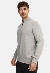 Indicode Strickpullover INLukas Grau/Hellgrau