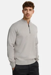 Indicode Strickpullover INLukas Grau/Hellgrau