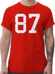 Shirtracer T-Shirt Football New England 87 American Football NFL Dunkelrot/Rot