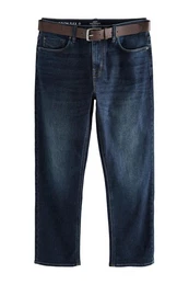 Straight-Jeans Straight Fit Motionflex- Jeans mit Grtel (2-tlg)