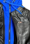 Redbridge Herren Bikerjacke mit Kapuze Schwarz/Blau