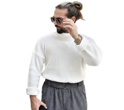 COFI Casuals Rollkragenpullover Herren Weiß/Creme