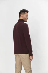 GOBI Cashmere Rollkragenpullover Basic Dunkelrot/Bordeaux