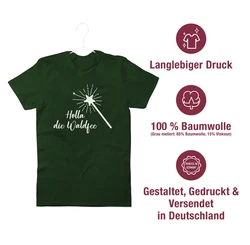 Shirtracer T-Shirt Holla die Waldfee Kostüm Lustige Sprüche Dunkelgrün/Gelb/Grün